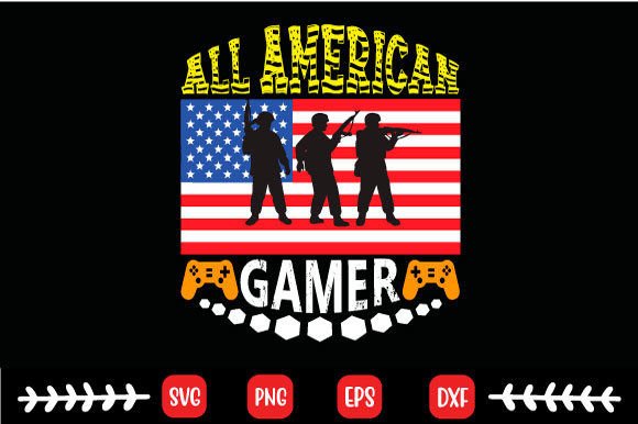 All American Gamer T Shirt Design Graphics