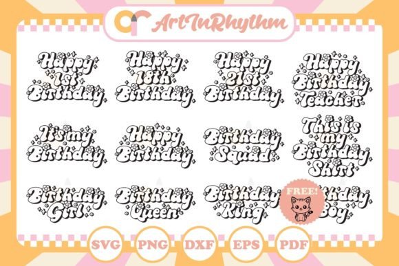 Birthday SVG Bundle Graphics for T-Shirt Designs