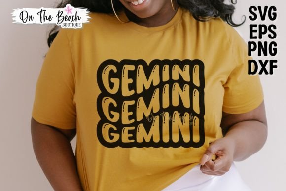 Gemini SVG Retro Wave Horoscope Birthday T-Shirt Graphics